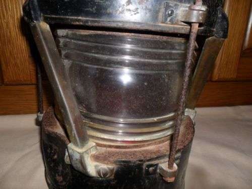 LARGE ANTIQUE GALVANIZED SHIPS ANCHOR LAMP -TELFORD  GRIER MACKAY AND CO