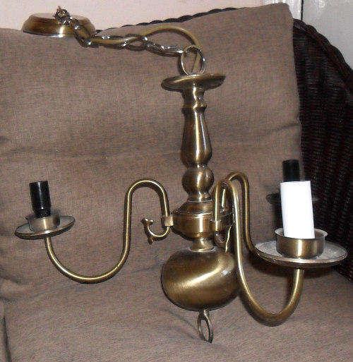 3 ARMED BRASS CHANDELIER