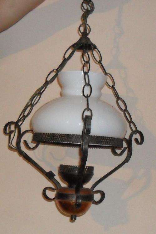 ATTRACTIVE METAL AND COPPER FRAMED CEILING LAMP