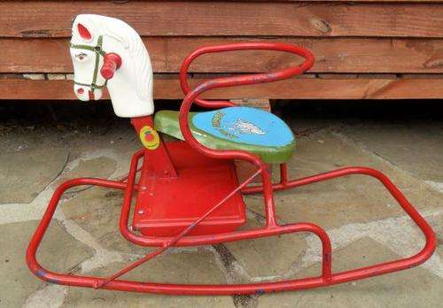 VINTAGE RALEIGH SUNBEAM METAL ROCKING HORSE