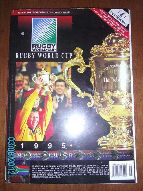 RUGBY WOLD CUP 1995: OFFICIAL SOUVENIR PROGRAMME (S/C)