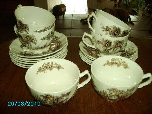 Johnson Bros: THE OLD MILL (6 coffee cups, 11 saucers)