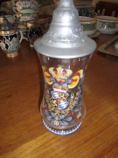 Very nice GLASS BAVARIAN BEER MUG (24cm)