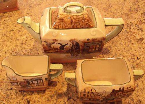 ROYAL DOULTON DICKENS WARE TEAPOT MILK AND SUGAR