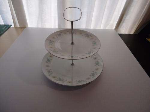 SUPERB NORITAKE 2 TIER CAKE STAND