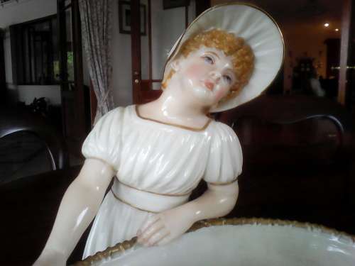 ROYAL WORCESTER HADLEY FIGURAL NUT DISH 1886 FOR OLDHAM ONLY