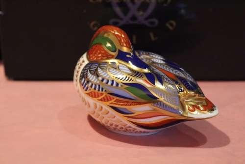 ROYAL CROWN DERBY TEAL PAPERWEIGHT