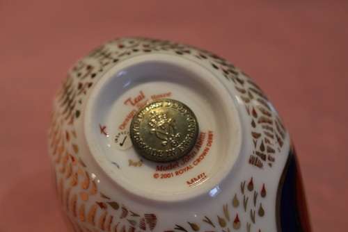 ROYAL CROWN DERBY TEAL PAPERWEIGHT