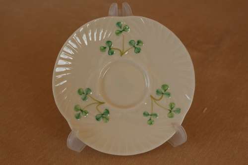 SUPER BELLEEK "HARP SHAMROCK" SAUCER 6th MARK