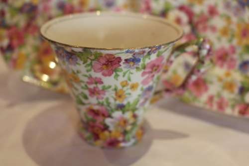 JAMES KENT DU BARRY CHINTZ TEA TRIO