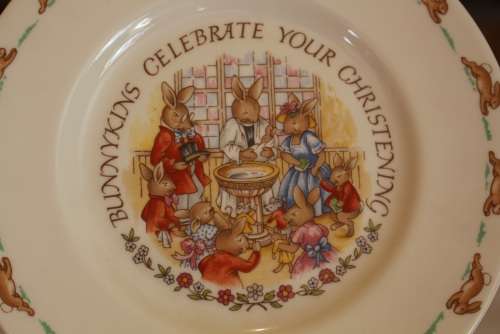 ROYAL DOULTON BUNNYKINS CHRISTENING PLATE