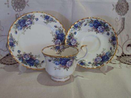 ROYAL ALBERT "MOONLIGHT ROSE" TEA TRIO