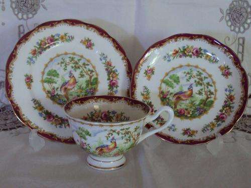 ROYAL ALBERT "CHELSEA BIRD" TEA TRIO