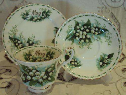 ROYAL ALBERT FLOWER OF THE MONTH "MAY" TEA TRIO