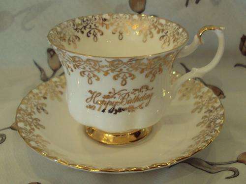 ROYAL ALBERT " HAPPY BIRTHDAY" TEA DUO