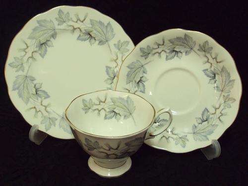 ROYAL ALBERT "SILVER MAPLE" TEA TRIO