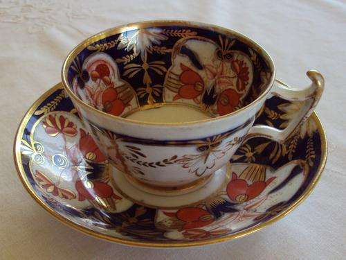 1820's LONDON SHAPE TEA DUO IN THE IMARI PALETTE