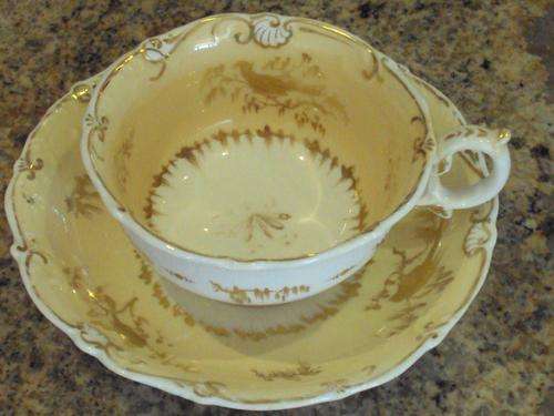 AN H & R DANIEL TEA CUP AND SAUCER c1830's
