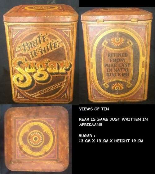 Tin Set of 3 SUGAR COFFEE TEA