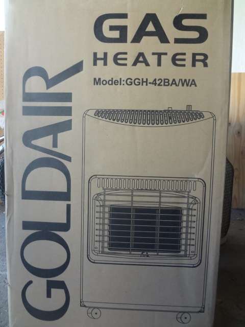 Goldair Gas Heater with one 9kg gas bottles (gas to be refilled)