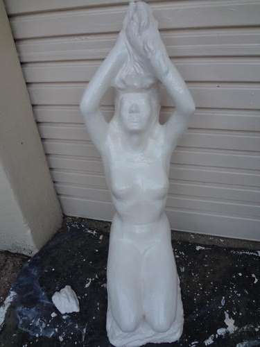 garden statue - 1 meter in height 45cm deep and 35cm wide (little piece broken off the back see pic)