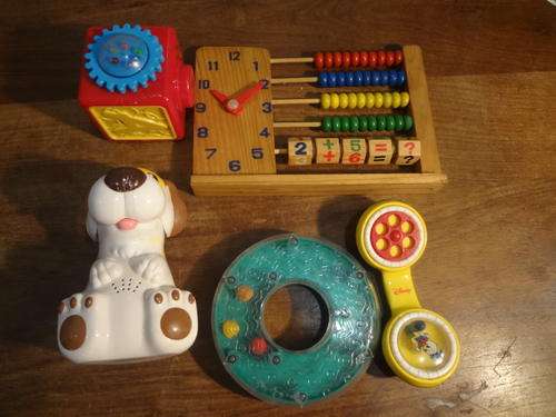 baby toy - toy lot - 5 toys (dog is a has a torchlight in its mouth)