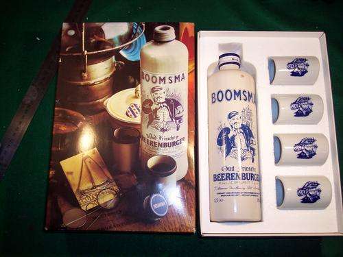 genevieve liquor - Original Boomsma Dutch Gift set - unopen  branded bottle + 4 glasses