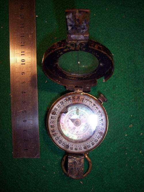 World war 2 - ww2 brass compass - complete