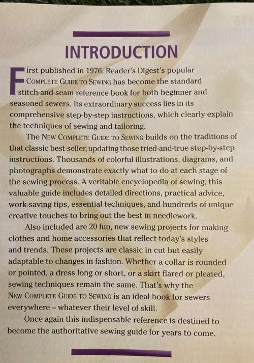 New Complete Guide to Sewing: - Readers Digest
