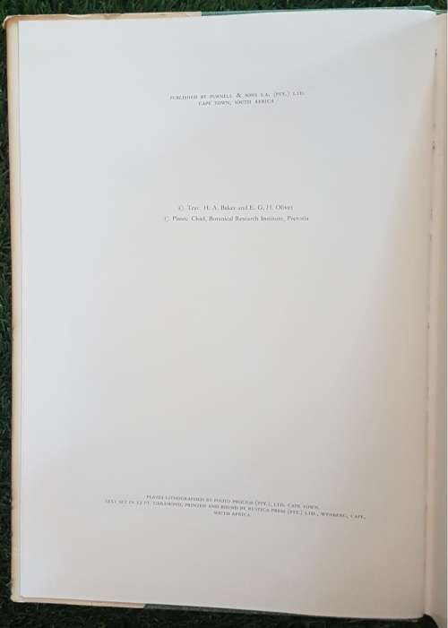 Ericas in Southern Africa.  1st Ed Many Paintings By Von Below, Fay Anderson.