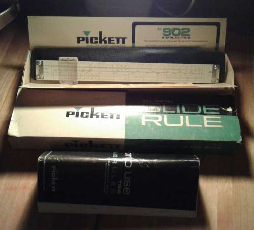 Vintage Pickett Slide Rule with Original Packaging, Manual and Case