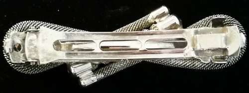 Attractive Heavy & Large Silver Barrette Hair Clip with Interesting Design