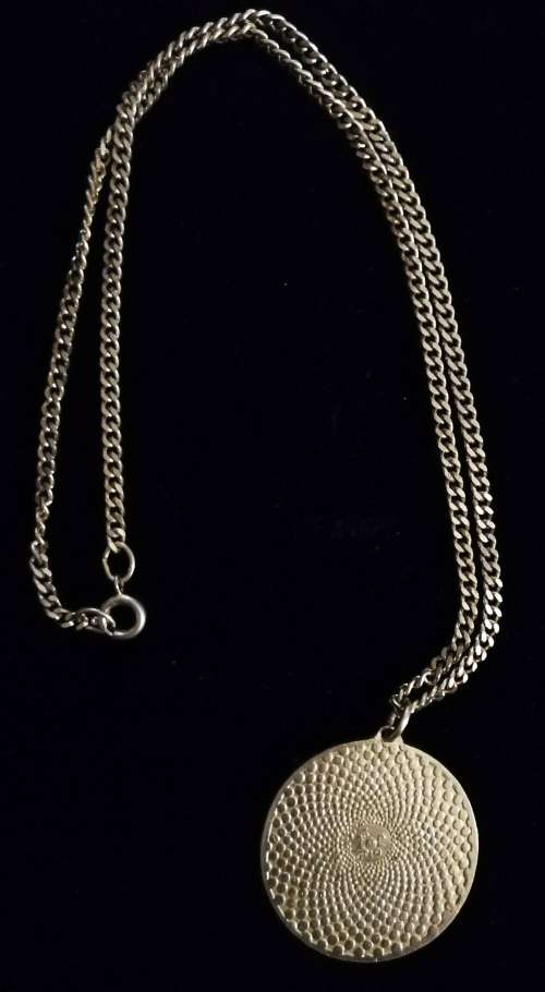 Vintage Cloisart Stamped Cloisonne Pendant with Gold Tone Chain