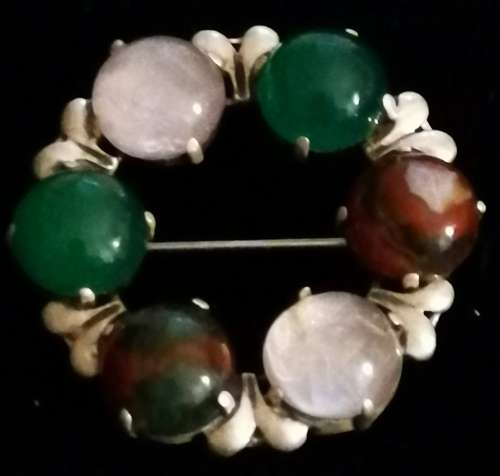 Vintage Brooch with Precious Stones