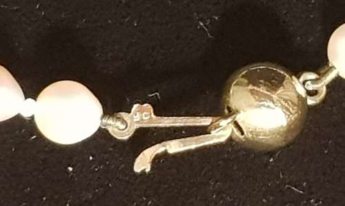 9ct Gold Clasp and Spacers Genuine Pearl Necklace