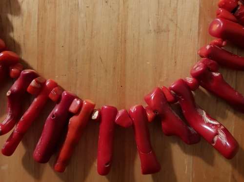 Vintage Large and Heavy Red Branch Coral Necklace