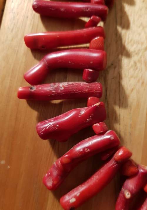 Vintage Large and Heavy Red Branch Coral Necklace