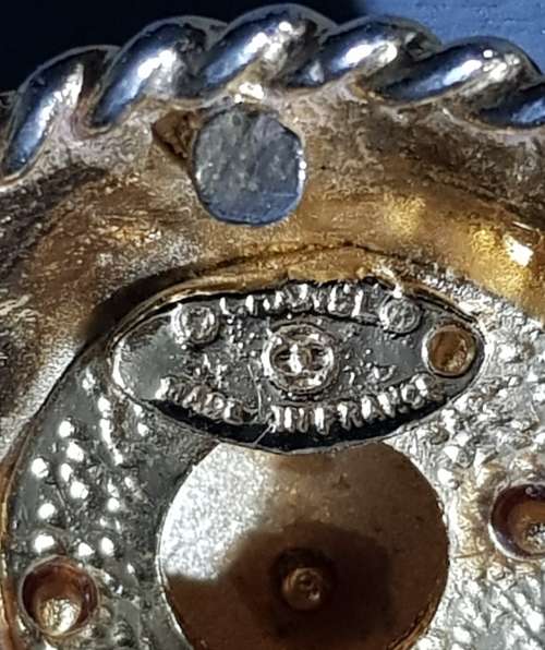 Vintage Gold Plated Chanel Paris Large Clip On Earrings