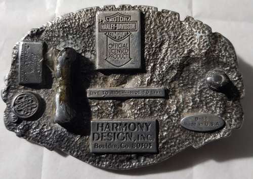 Vintage Pewter Harley Davidson Eagle Belt Buckle