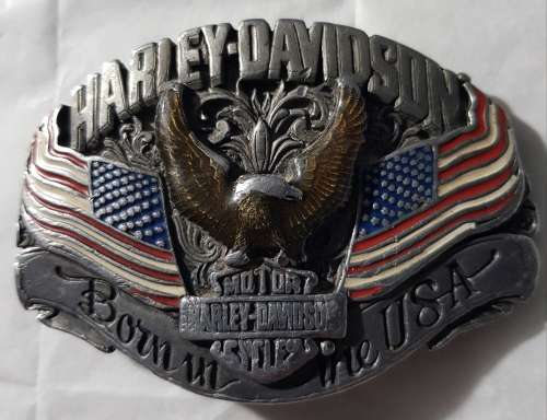 Vintage Pewter Harley Davidson Eagle Belt Buckle