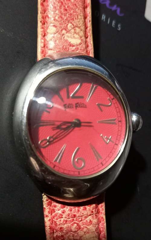 Folli Follie Watch with Leather Strap