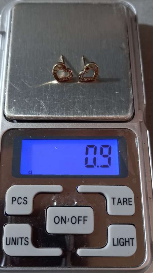 9ct Yellow and White Gold Dainty Heart Studs with Diamond Chip