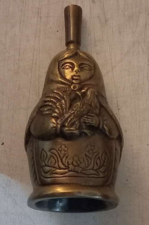 Vintage Heavy Bronze Brass Matrayoshka Bell