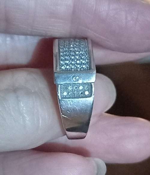 Sterling Silver 925 Men's Cubic Zirconia Ring