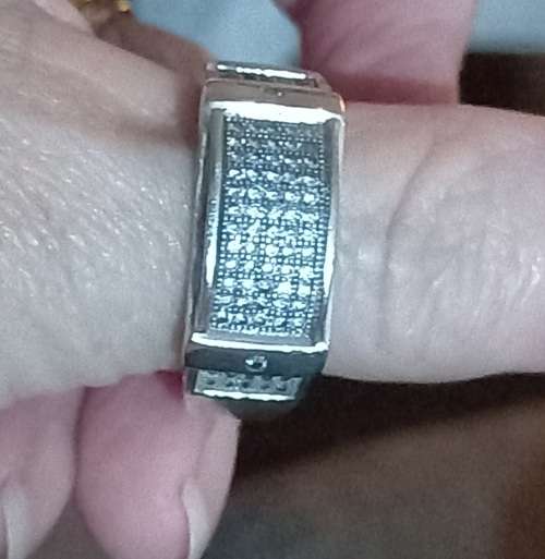 Sterling Silver 925 Men's Cubic Zirconia Ring