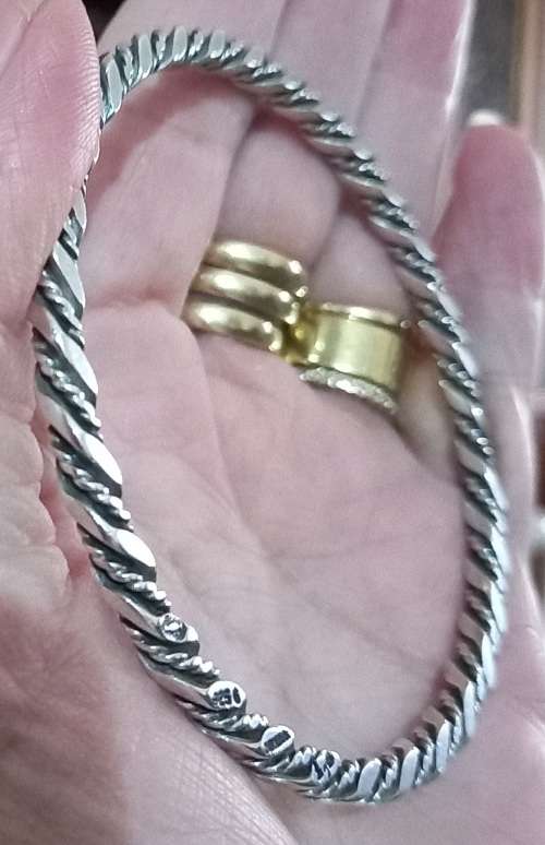 Vintage Georg Jensen 925 Silver Twist Rope Bangle
