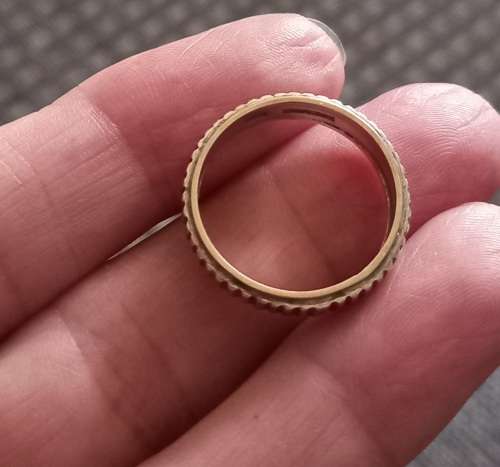 Vintage Combination 9ct Gold and Sterling Silver Ring