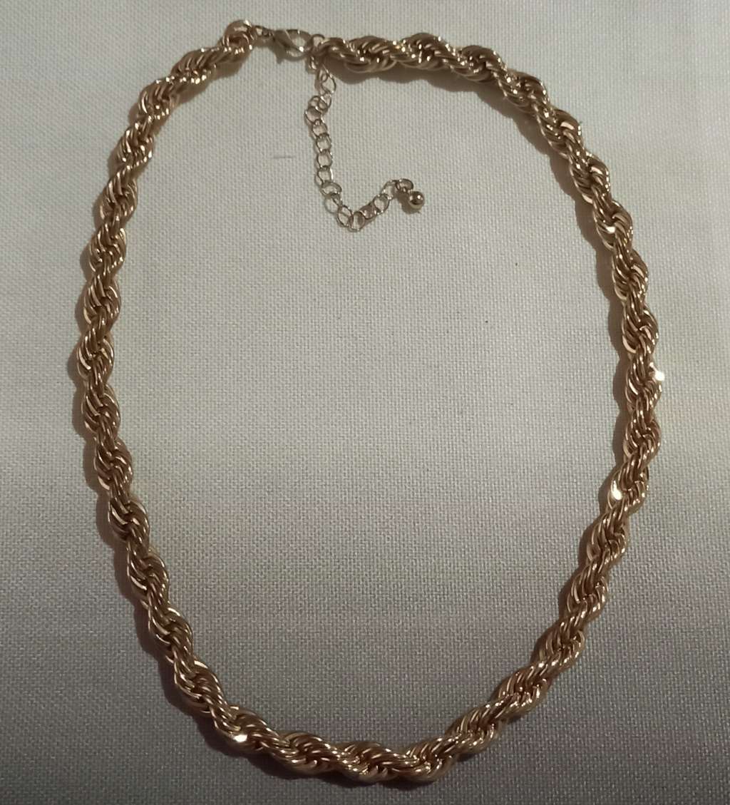 Gold Tone Thick Rope Fashion Choker Chain