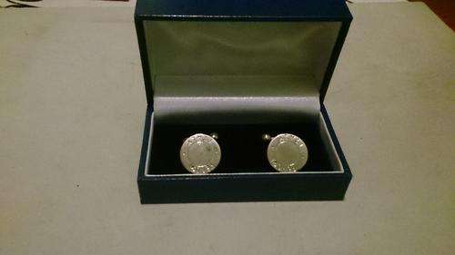 Silver-Tone Peroni Italy Embossed Cufflinks