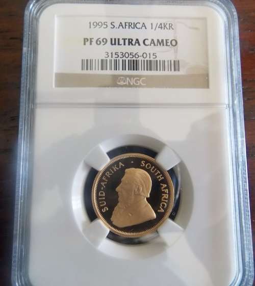 1/4 oz Proof Gold Krugerrand NGC Graded PF 69 Ultra Cameo - 1995